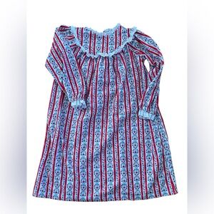 Lanz red flannel long sleeve little girls nightgown